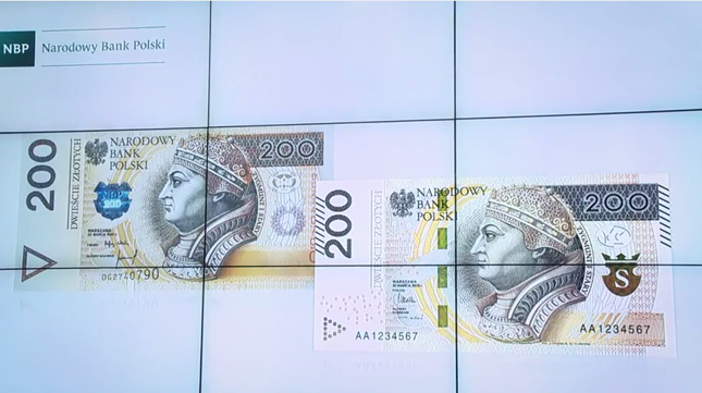 Porównanie starej i nowej wersji banknotu 200 zł
